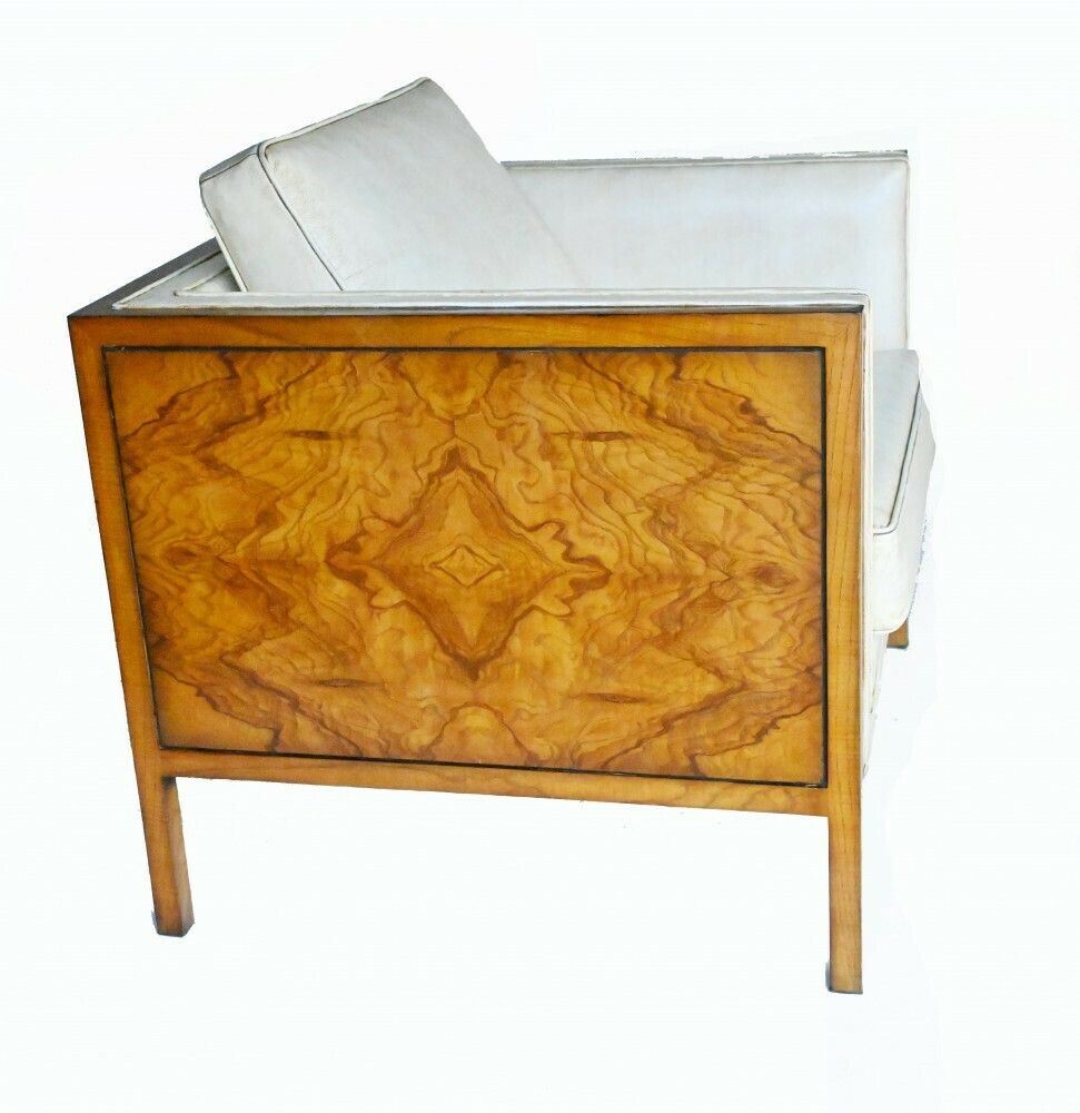 Art Deco Club Chair Box Walnut photo for sale