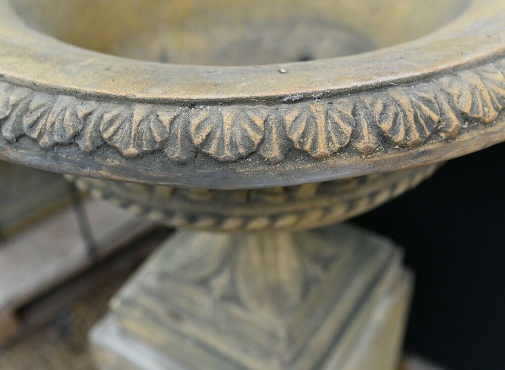 Pair Terracotta Garden Urns Pedestal Classical Celtic Gothic photo 2900.0