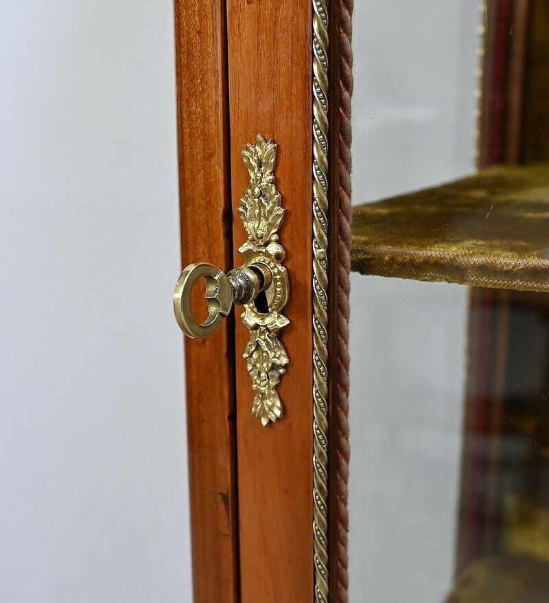 photo for sale Small Showcase In Solid Cherry, Louis XV Louis XVI Transition – Early 20th Century