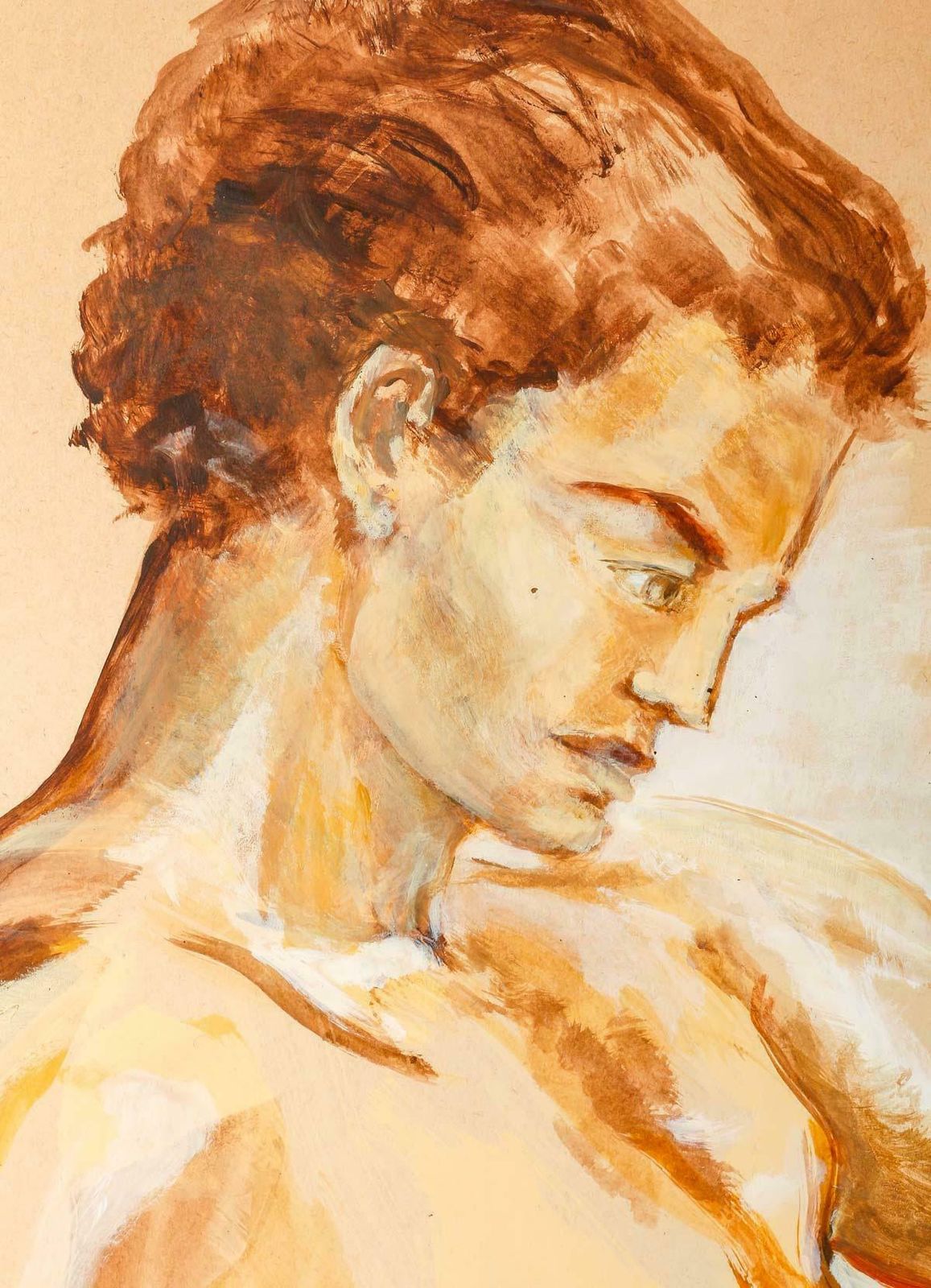 Painting On Cardboard By Evelyne Luez, Xxth Century. photo vinterior