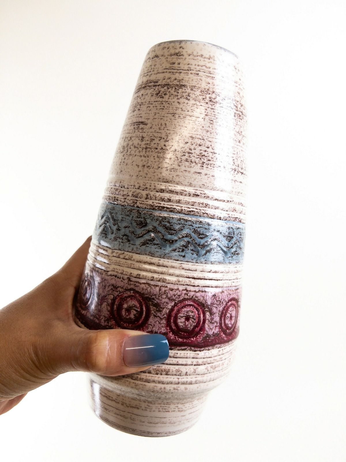 East German Pottery By Strehla Veb Ceramic   Vintage Ceramic Vase Tulip Footed Vase Made In East Germany photo furniture