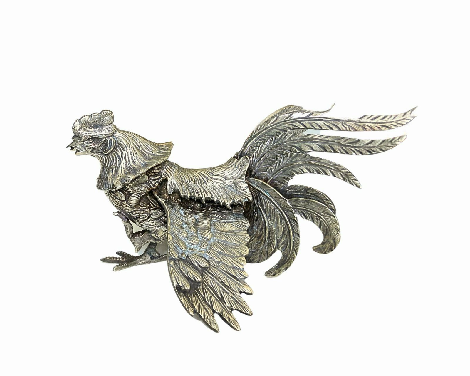 Zilveren Fazantenpaar | Vogelbeeldjes | Tafelstukken | 21 Cm | Ca. Jaren 1950 photo furniture