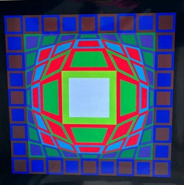 Original Vintage Victor Vasarely Heliogravure Print From “Progressions 3 Portfolio” ‘Gyemant’
