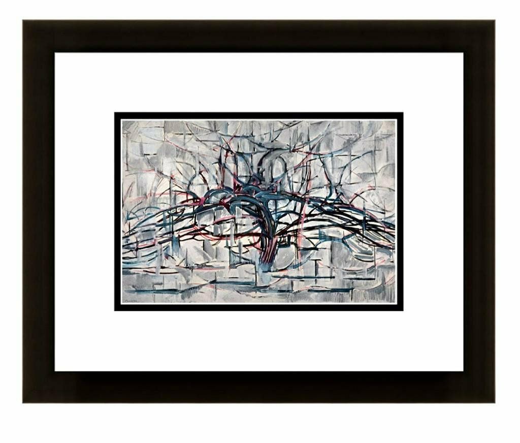 Original Vintage Framed Piet Mondrian 1958 ‘Abstract Tree Formation’ Colour Print