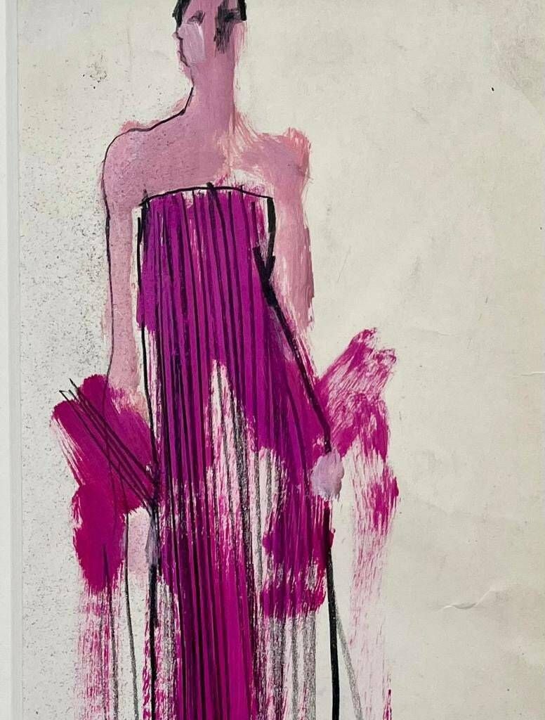 Original Vintage Fashion Illustration Piece By Steven Stipleman ‘Runway Sketch’ photo furniture