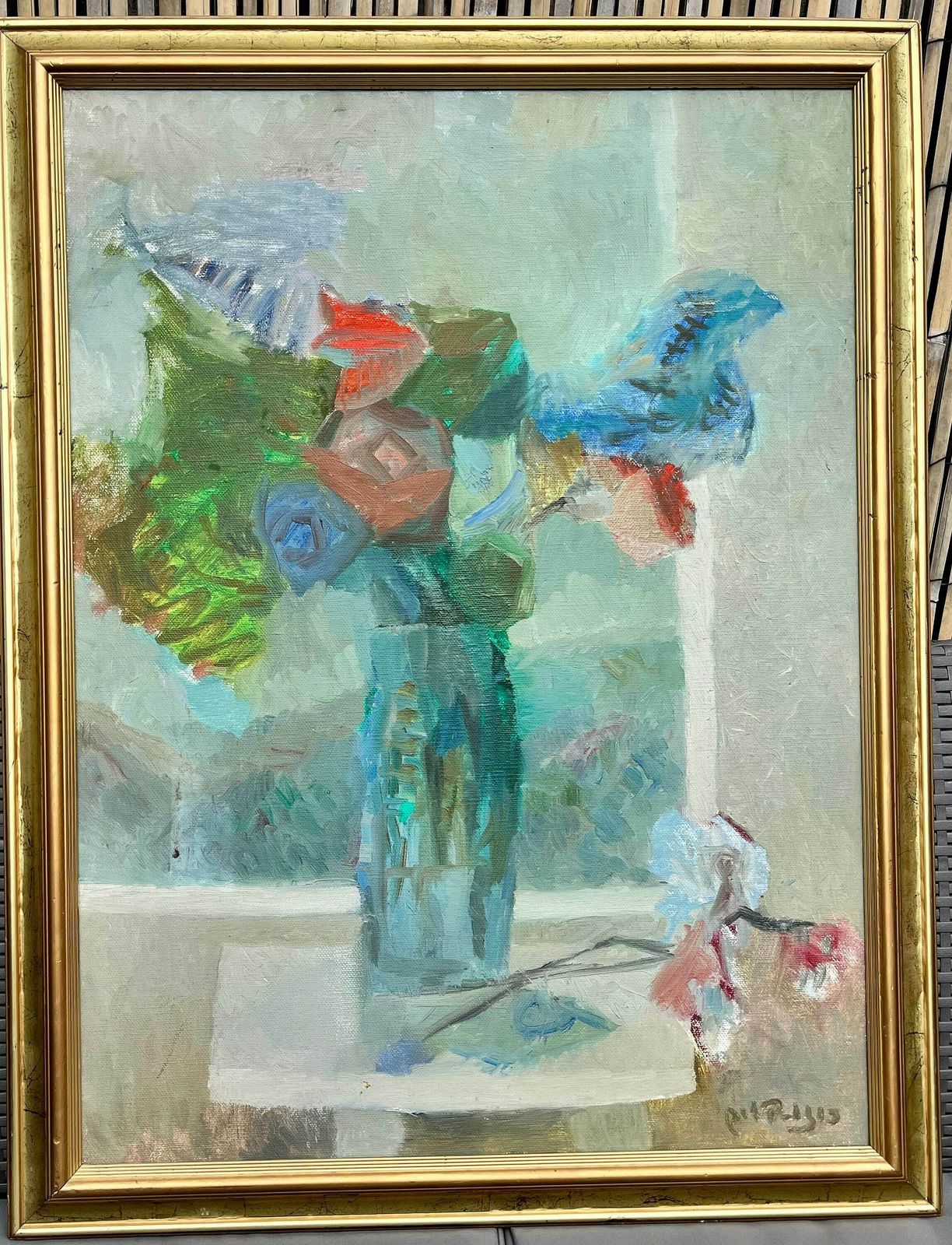Very Rare Original Vintage Jacob Rosenbaum (Israeli   Polish, B 1924) Still Life, Oil On Canvas, Signed And Framed photo furniture