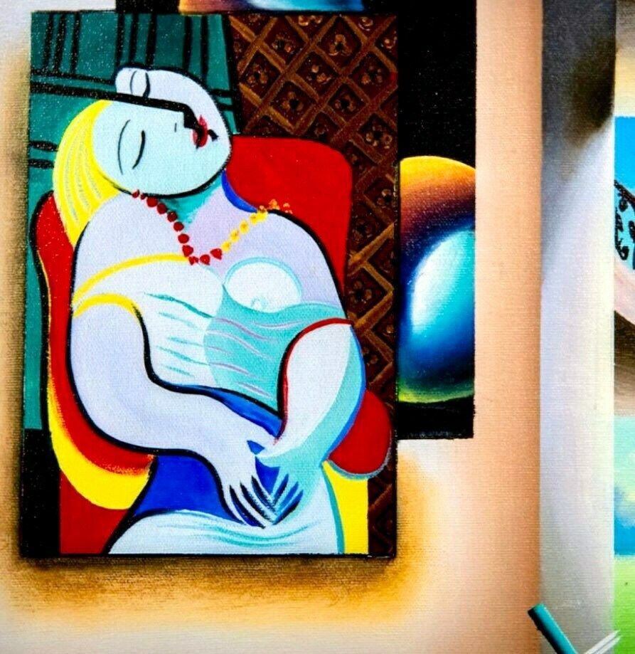 Original Vintage Signed Giclee On Canvas ‘Dreaming’ Fernando De Jesus Oliviera (B1946) Brazilian/ American photo for sale