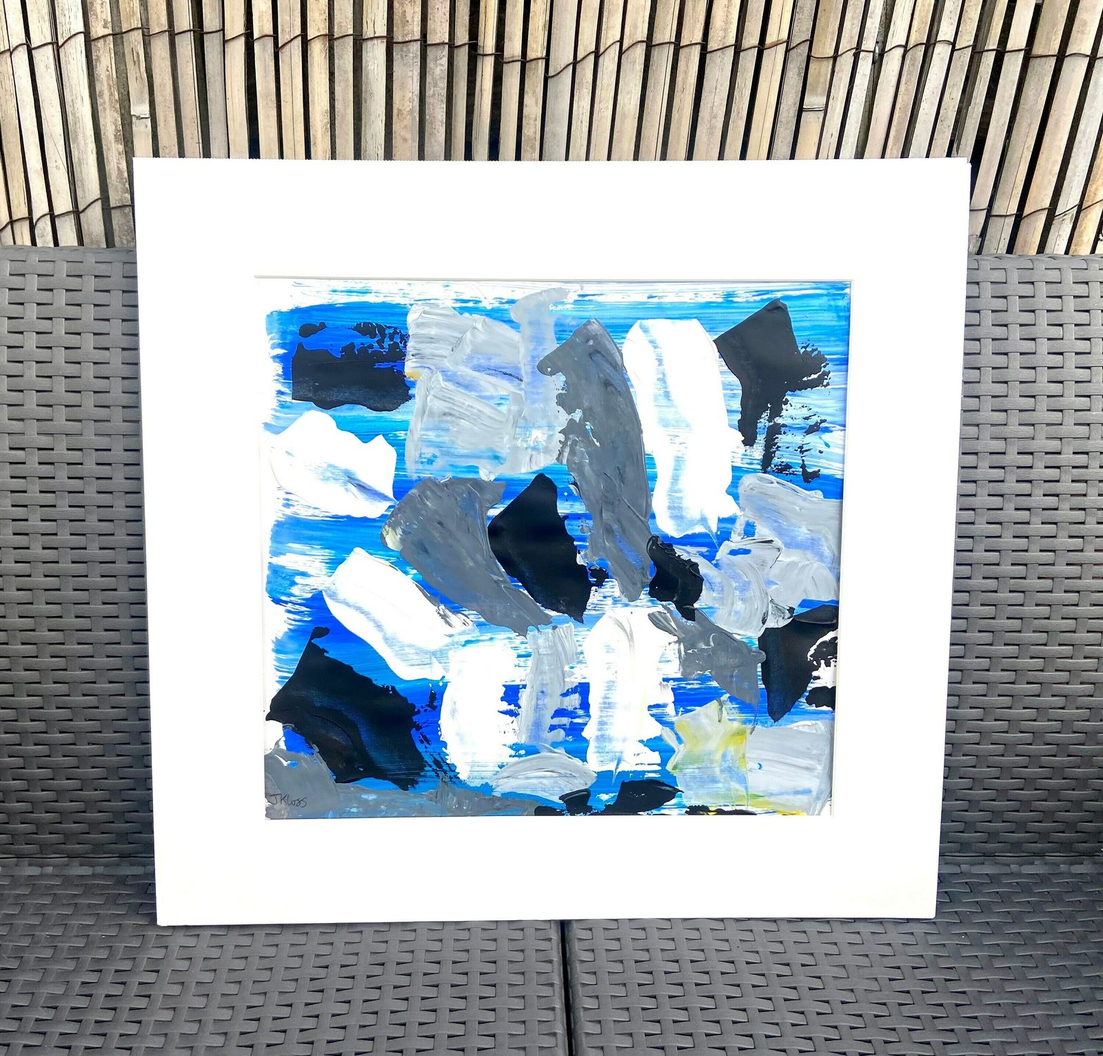 Original Mixed Media Painting ‘Monochrome Abstract’ J Kloss