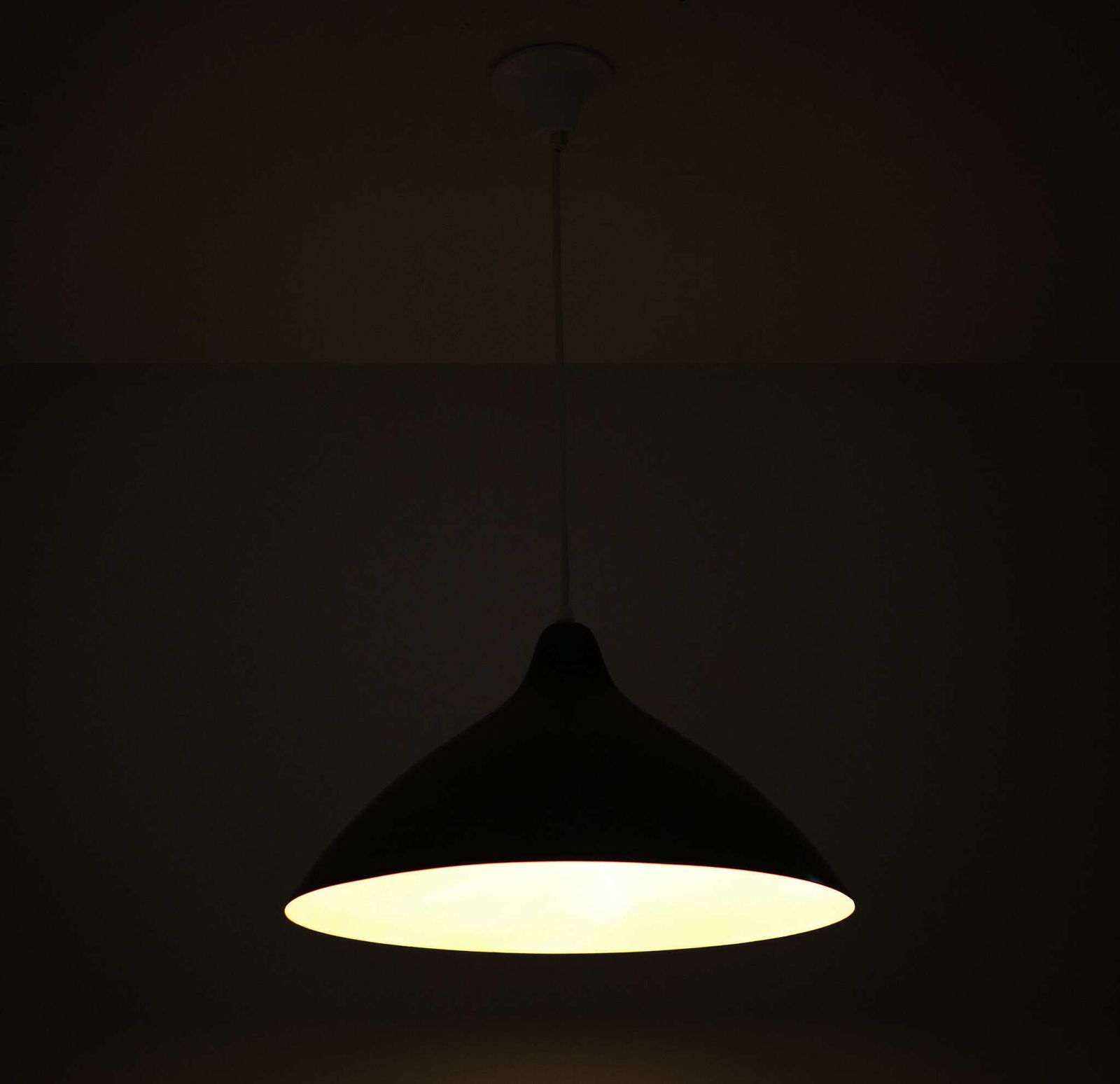 Petrol Blue Pendant Lamp By Lisa Johansson Pape For Orno, 1950s photo Lighting