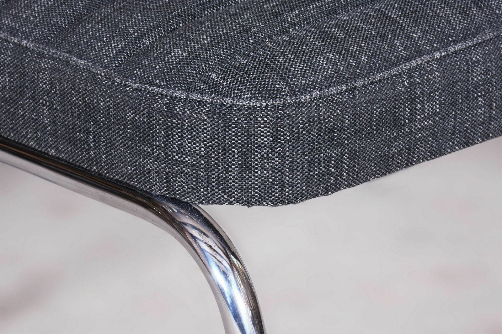 Restored Bauhaus Small Chair, Chrome Plated Steel, Professionally Cleaned Chrome, Czechia, 1940s photo for sale