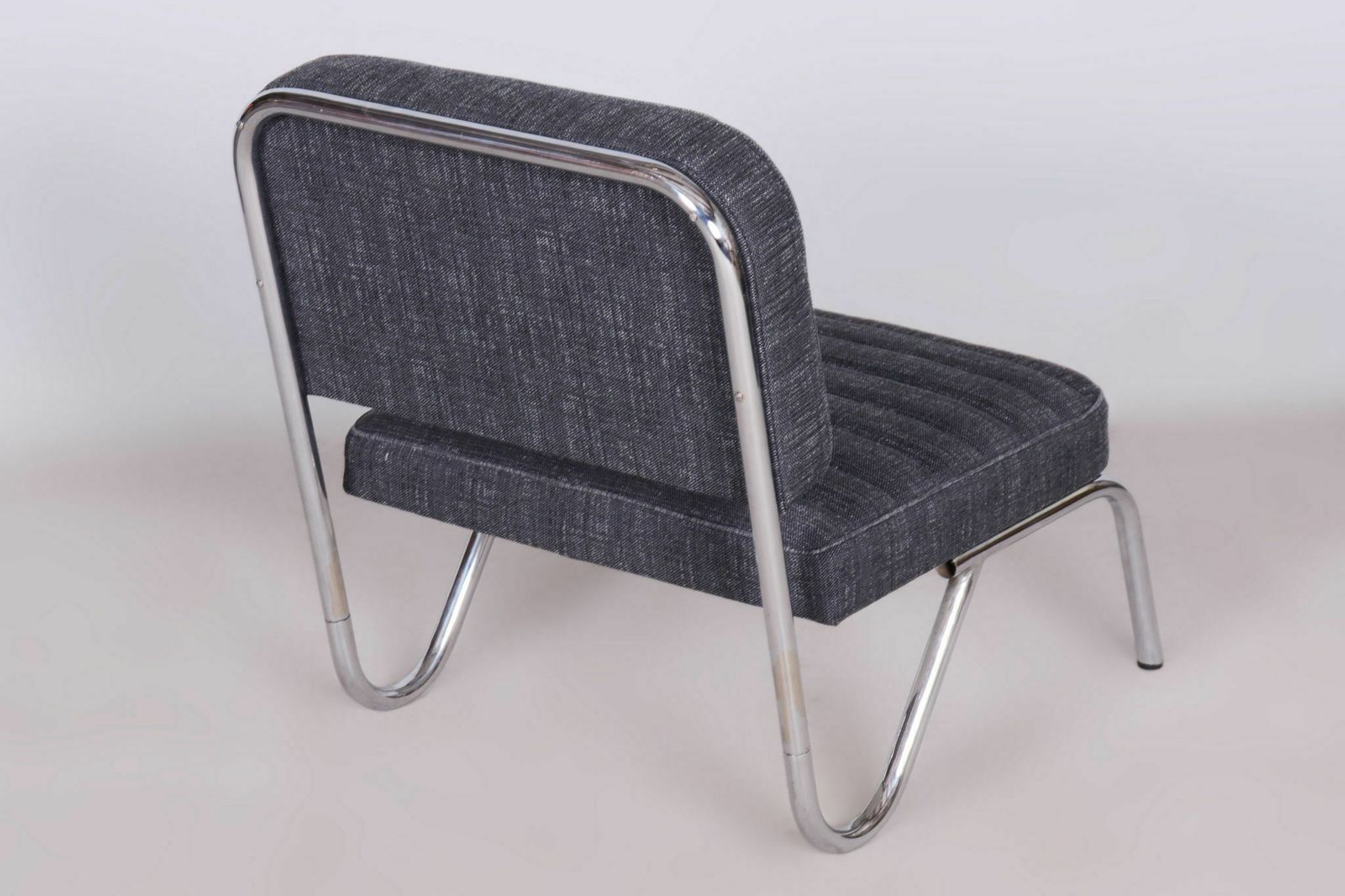 Restored Bauhaus Small Chair, Chrome Plated Steel, Professionally Cleaned Chrome, Czechia, 1940s photo buy