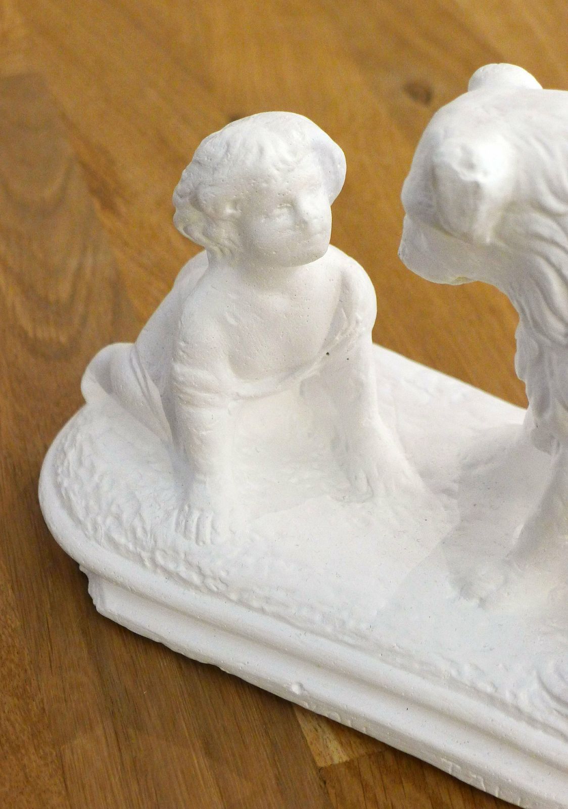 Small Plaster Sculpture Of A Child & A Dog, Belle And Sébastien photo 65.0