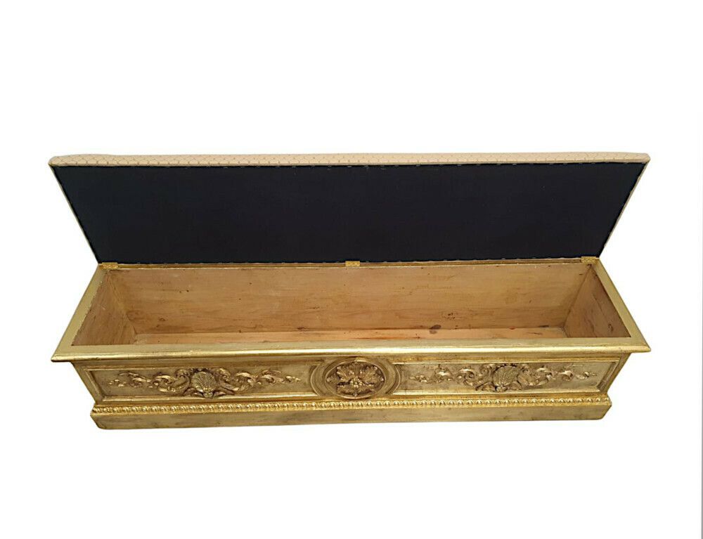 A Very Rare 19th Century Giltwood Country House Jardineire Converted To A Long Stool photo Furniture