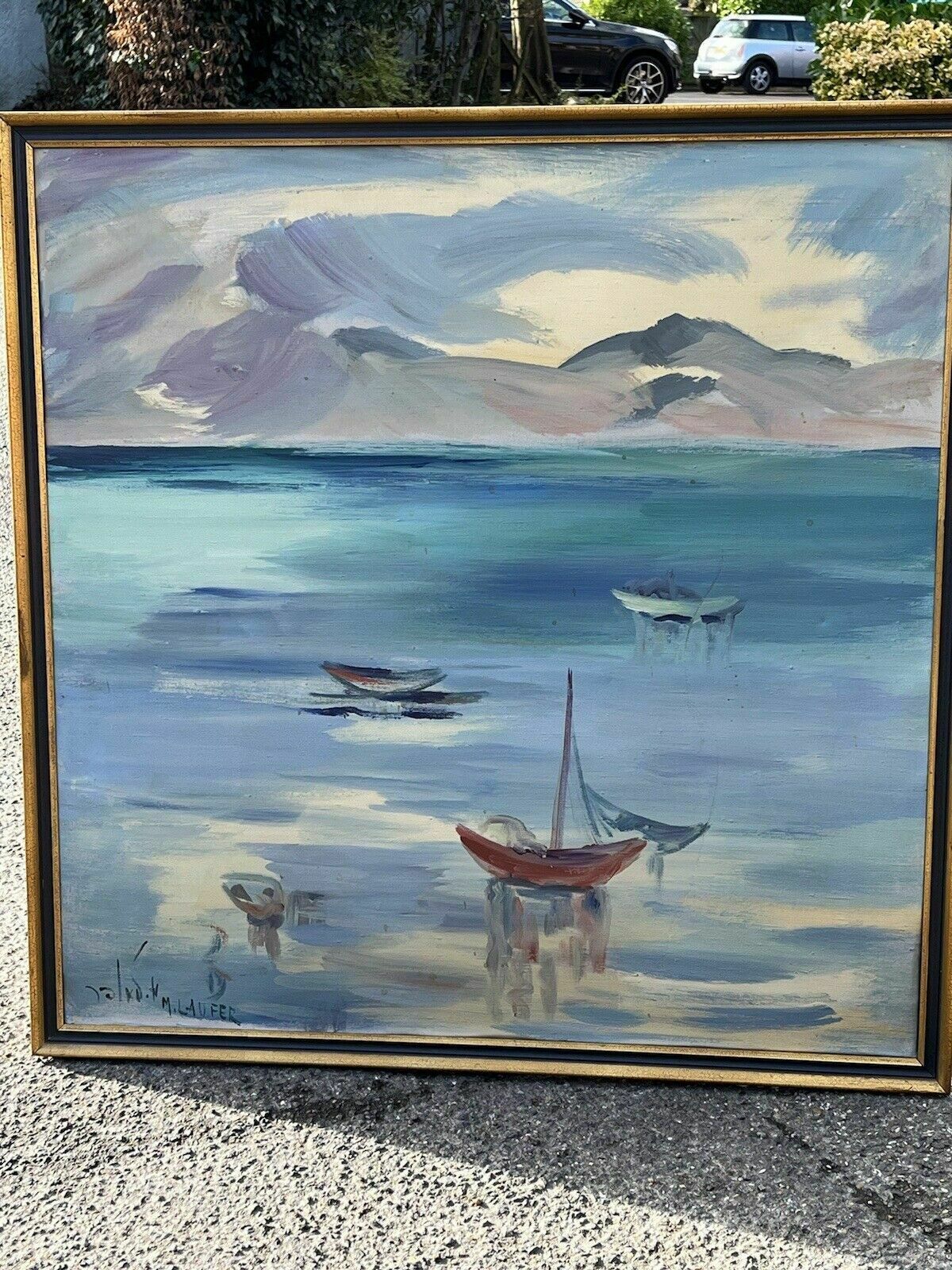 Marine Oil Painting, Signed M Laufer 1922 2008. Large In Size