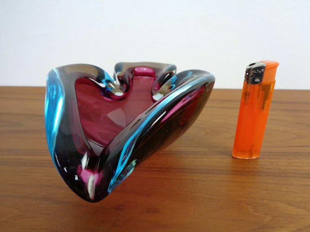 Large Sommerso Murano Glass Ashtray By Flavio Poli, Italy, 1960s photo 301.0