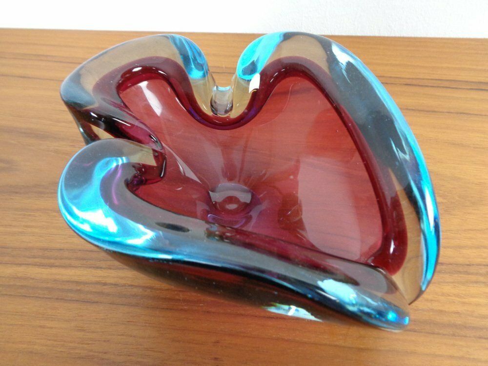Large Sommerso Murano Glass Ashtray By Flavio Poli, Italy, 1960s photo buy