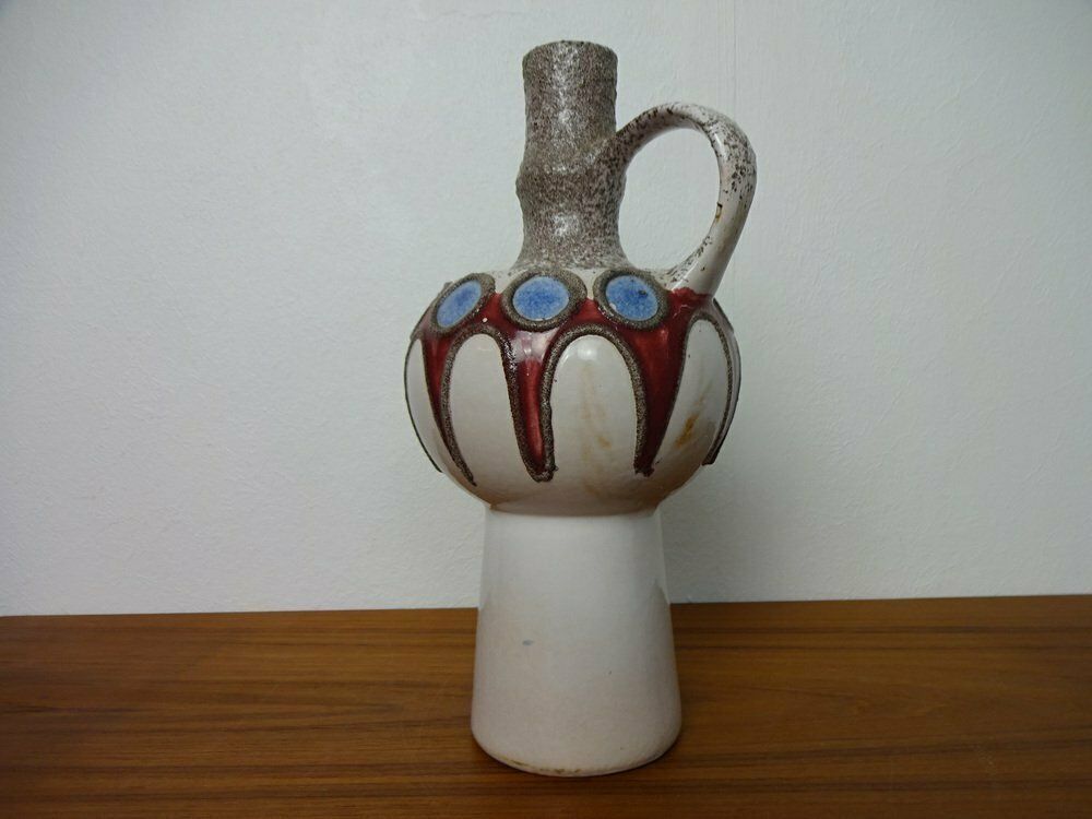 Fat Lava Ceramic Vase From Veb Haldensleben, East Germany, 1970s photo vintage