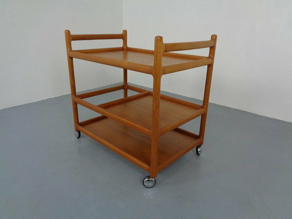 Danish Teak Serving Cart By Johannes Andersen For Cfc Silkeborg, 1960s photo 817.0