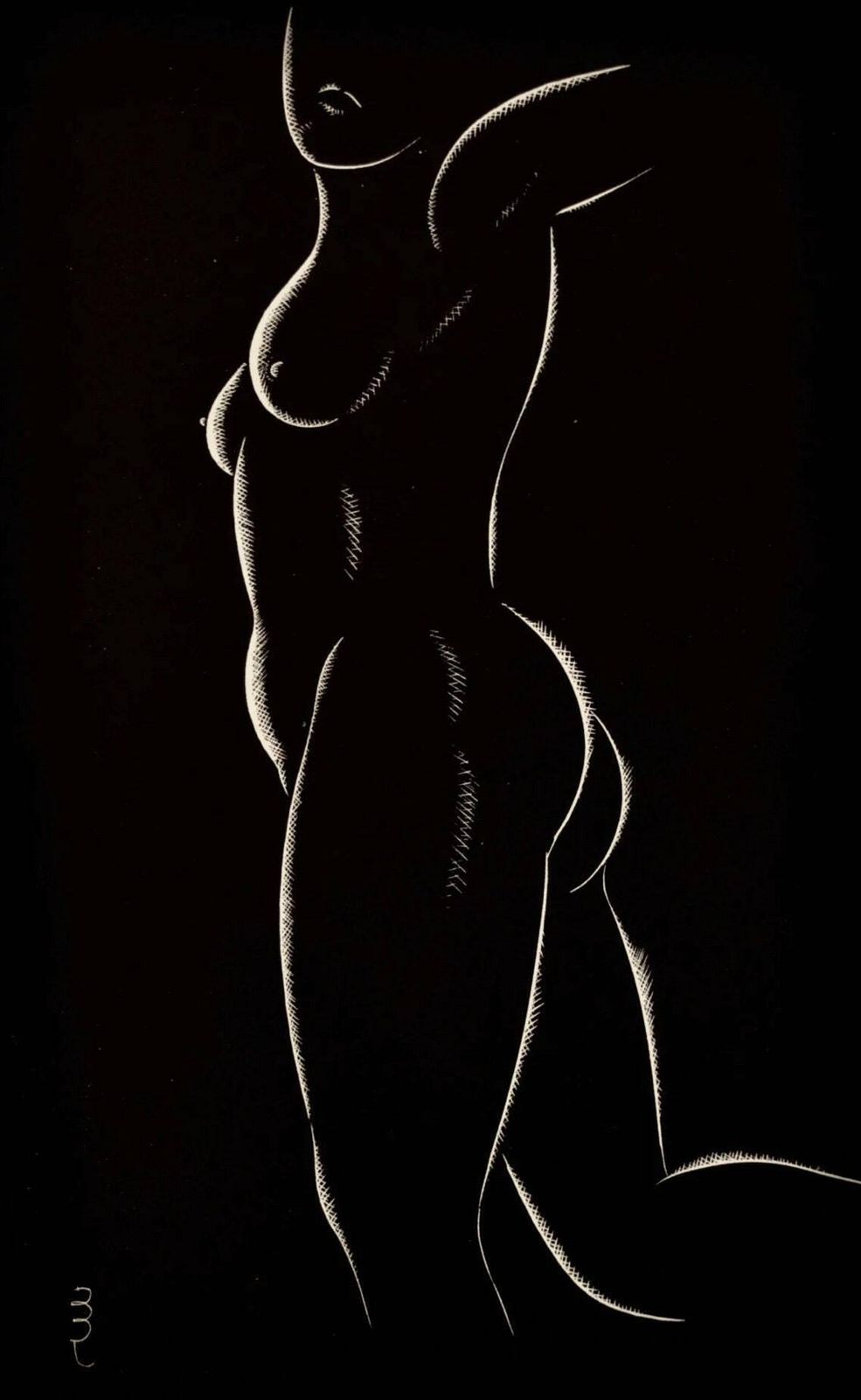 Eric Gill Female Nude Signed In The Plate Block XV (From ‘25 Nudes’) 1938