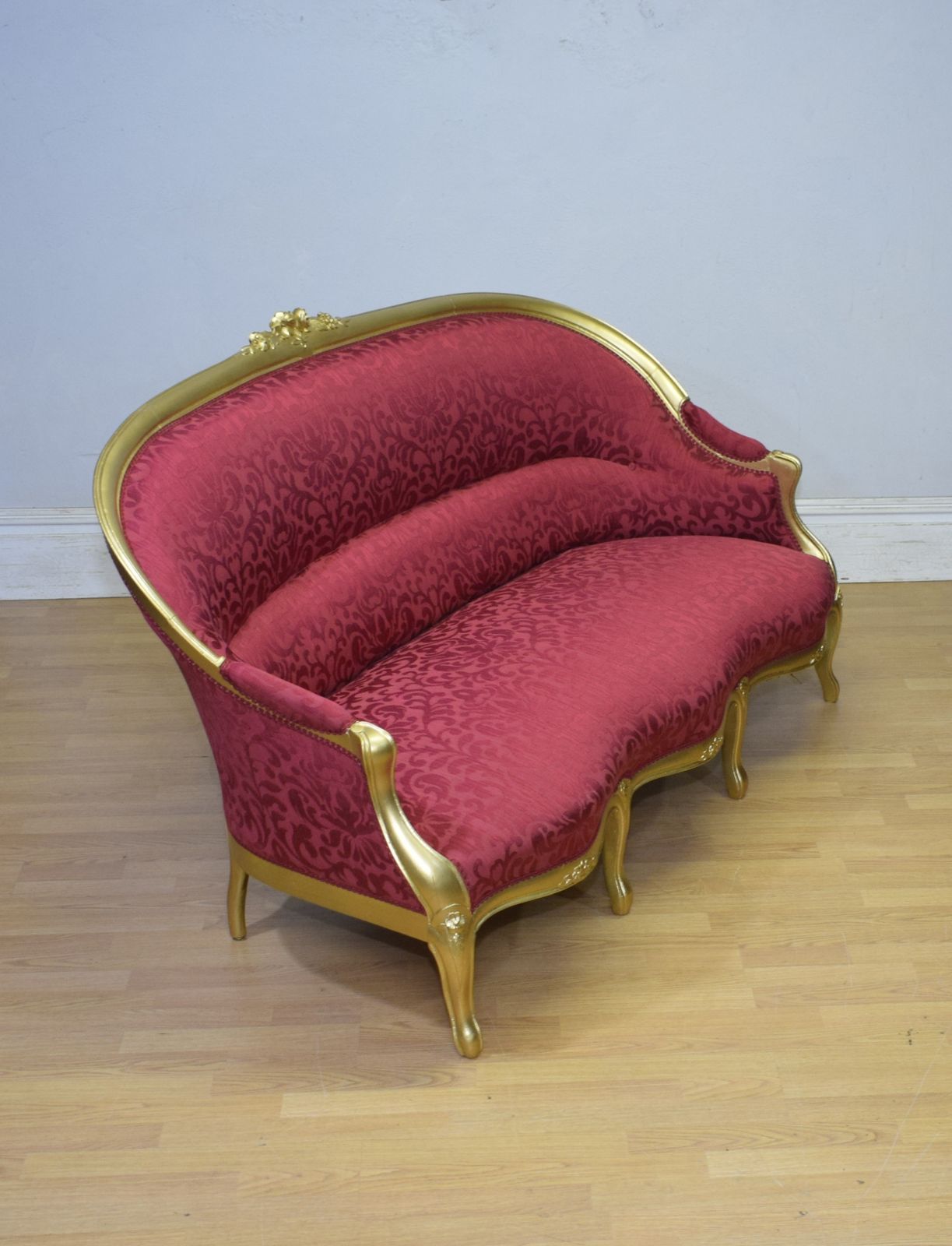 Antique French Gold Painted Sofa photo Furniture