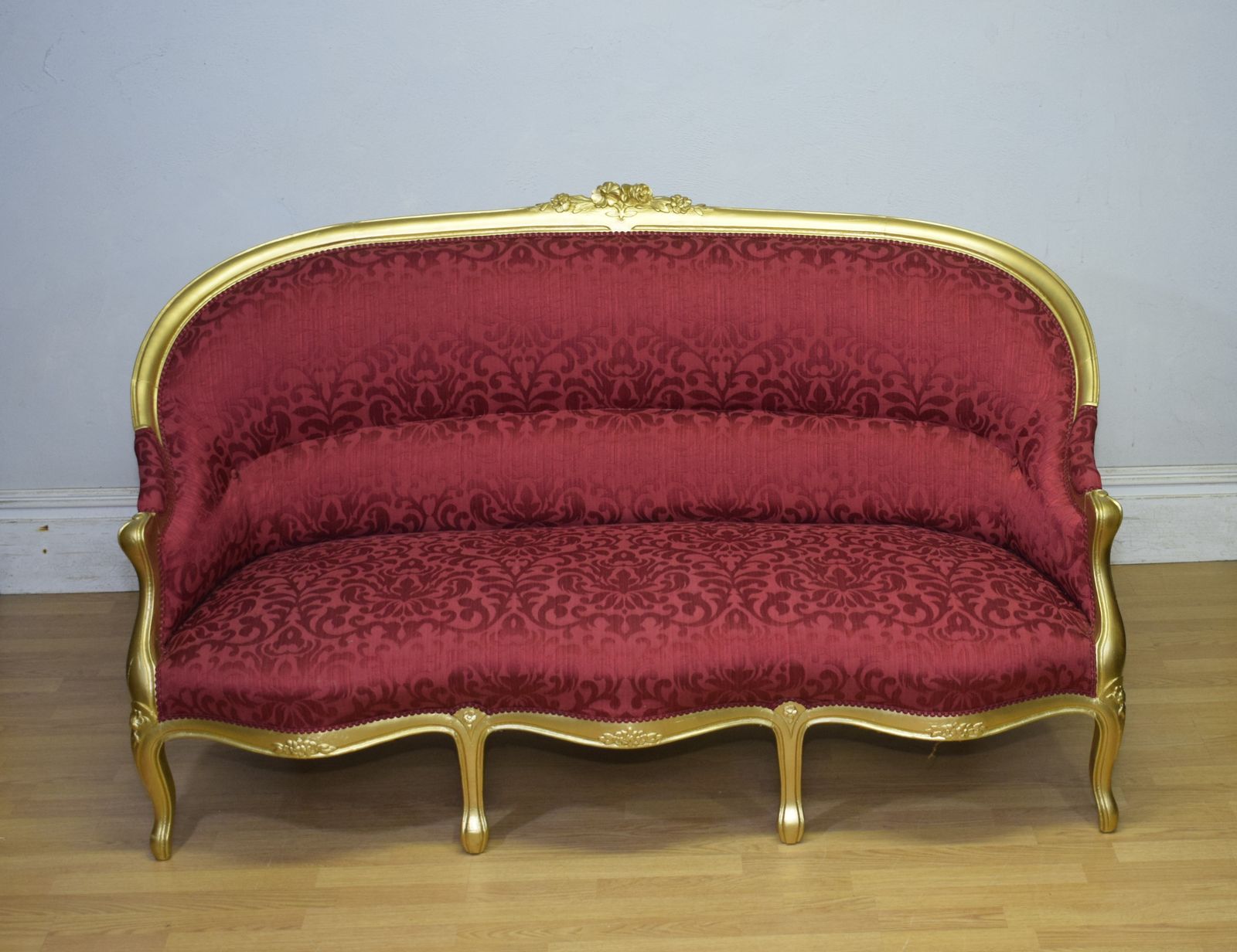 Antique French Gold Painted Sofa photo vintage