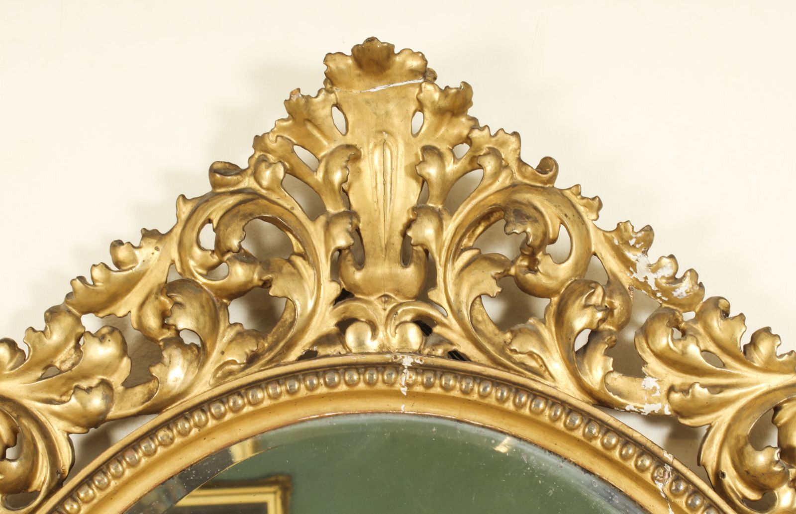 Antique Oval Florentine Giltwood Mirror 19th Century  120x92cm photo furniture