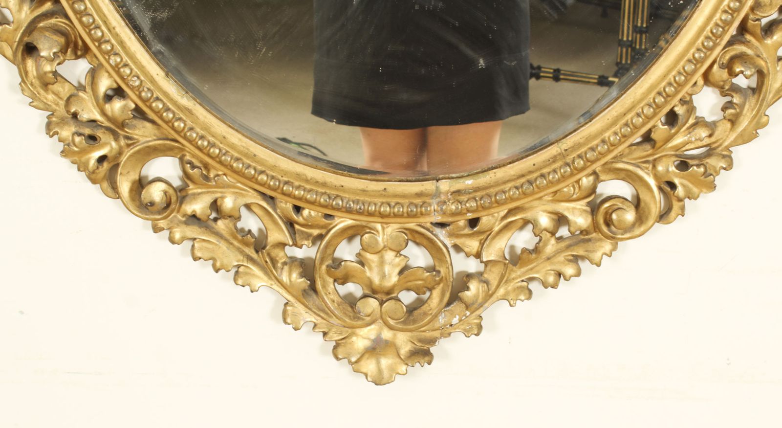 Antique Oval Florentine Giltwood Mirror 19th Century  120x92cm photo 2050.0