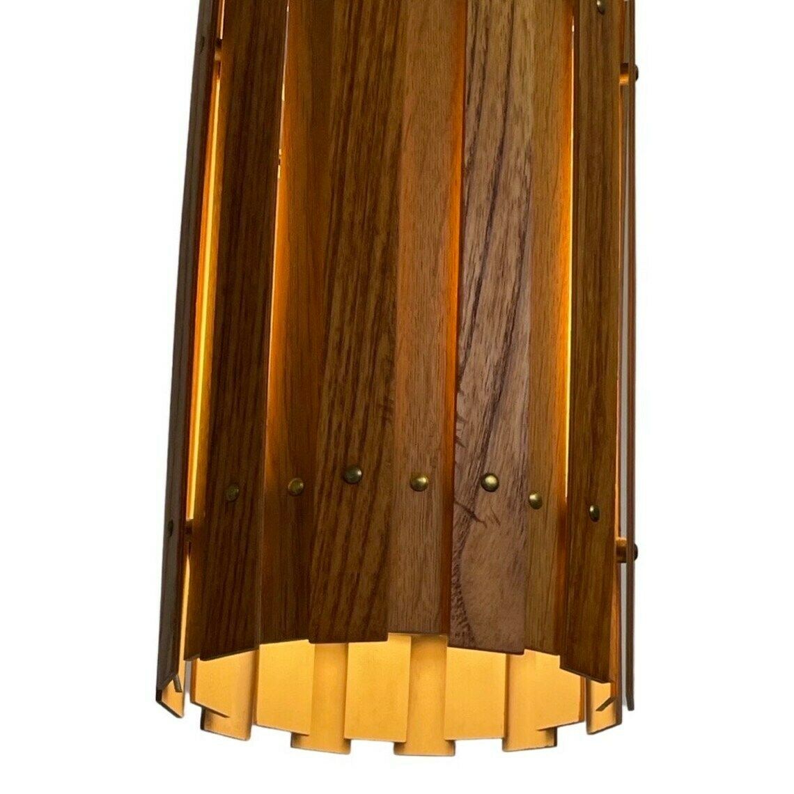 Ca. 1960's Ceiling Fixture   Scandinavian Design   Teak Wood Plywood Cylinder And Matching Ceiling Canopy photo Lighting