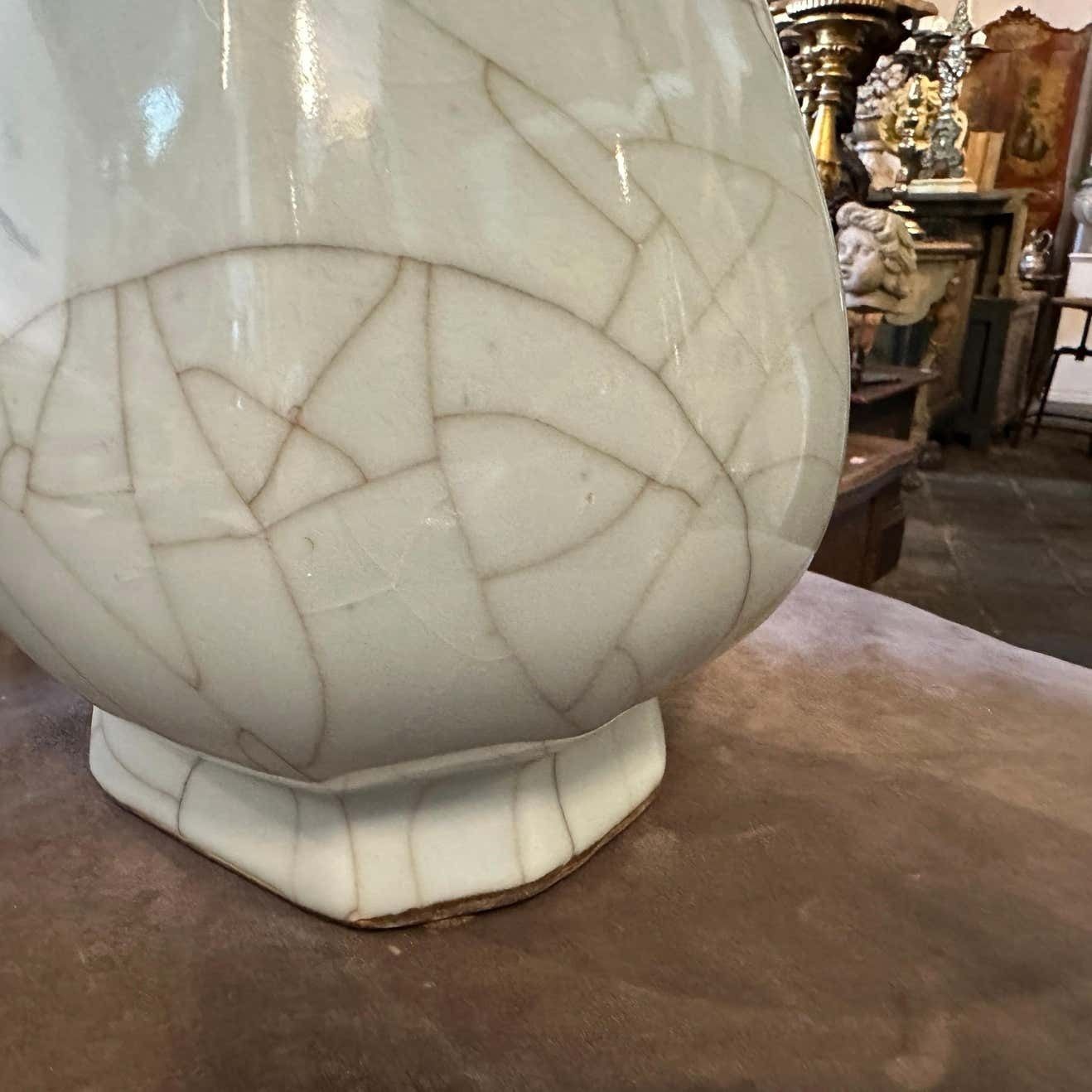photo furniture 19th Century Greyish Celadon Glazed Chinese Porcelain Vase
