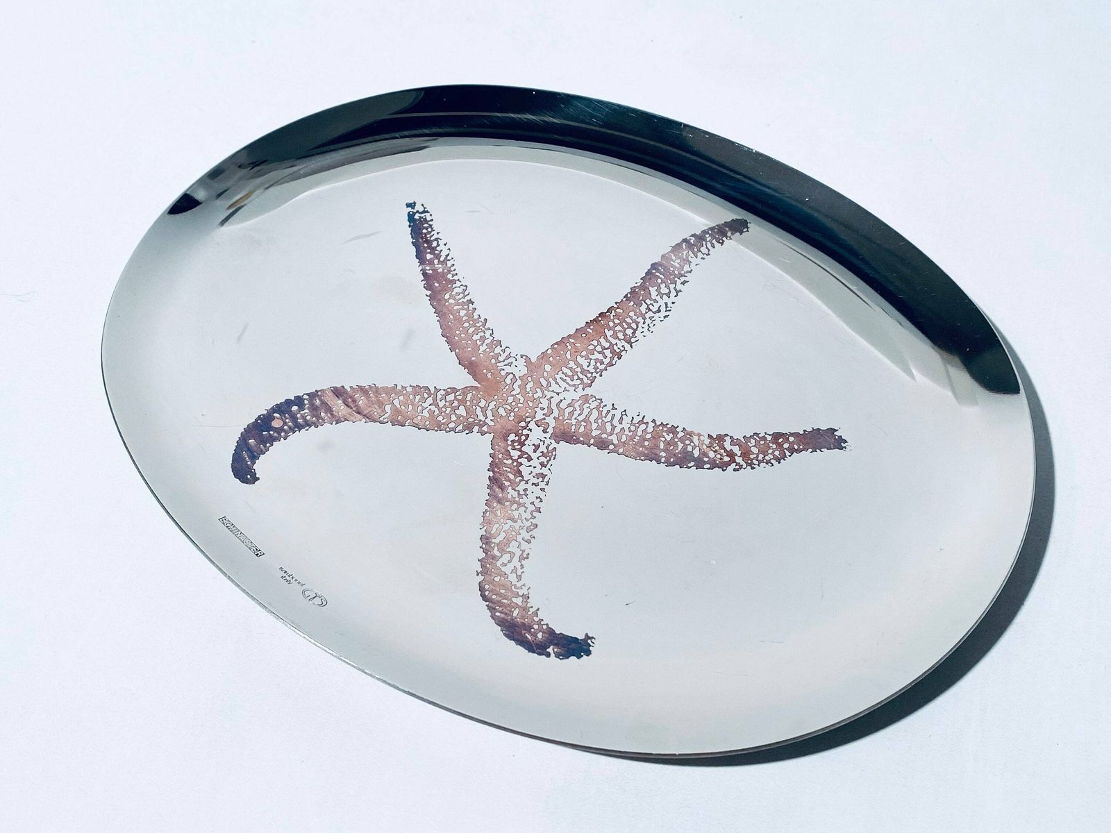 Sambonet Italy Echinaster Starfish Serving Tray / Stainless Steel / Oval Vintage Tableware photo furniture