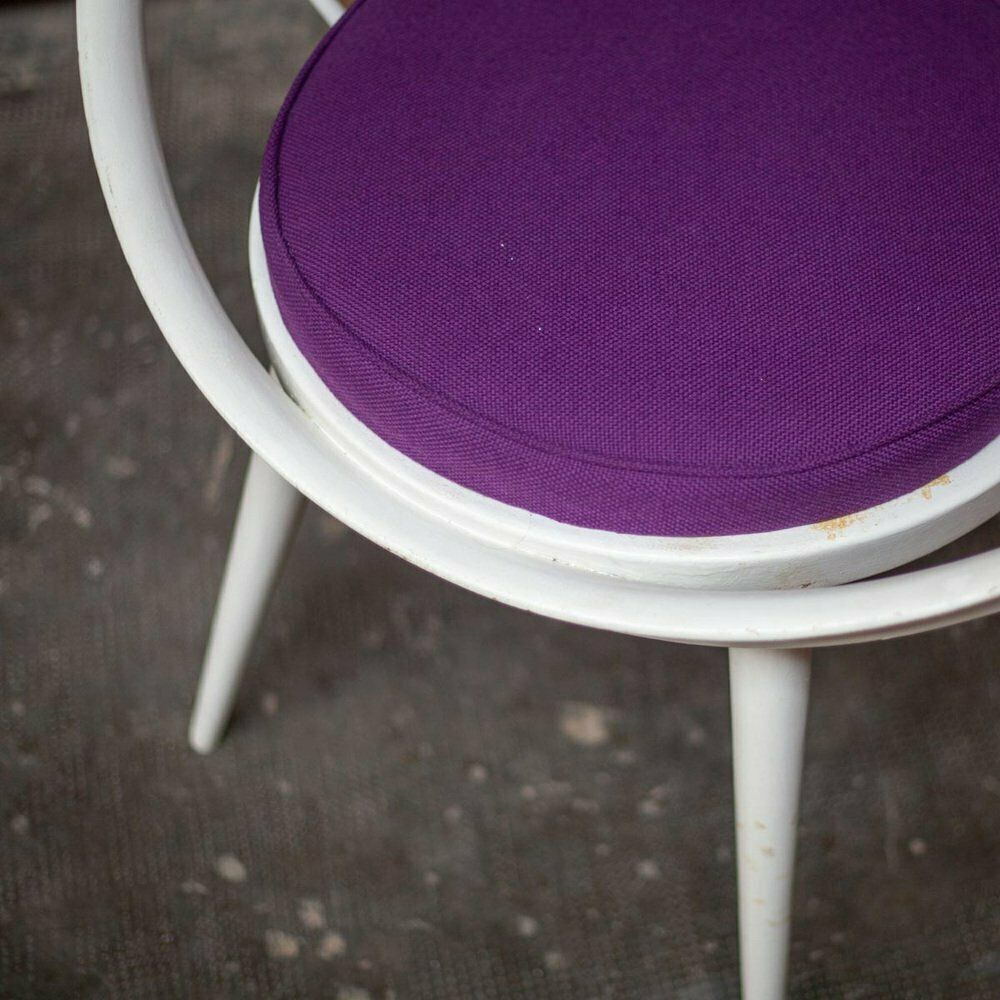 Purple & White Circle Chair By Yngve Ekstrom For Swedese, 1960s photo buy