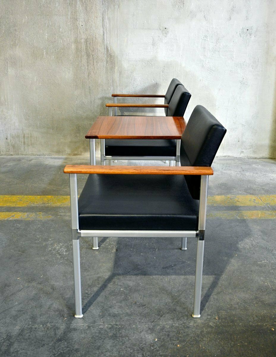 Mid Century Bench In Rosewood And Metal From Lübke photo vintage