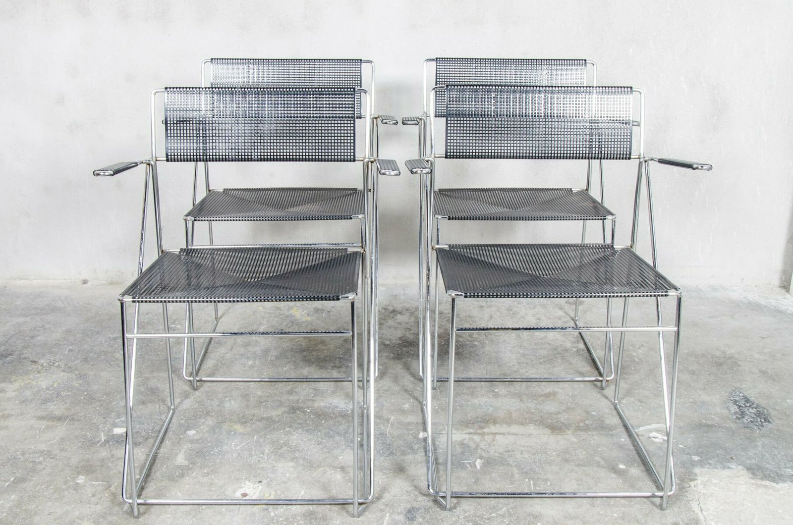 X Line Black Dining Chairs By Niels Jørgen Haugesen For Hybodan, Set Of 4