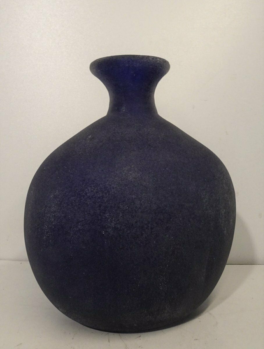 Art Glass Blue Murano Vase, 1980s photo furniture