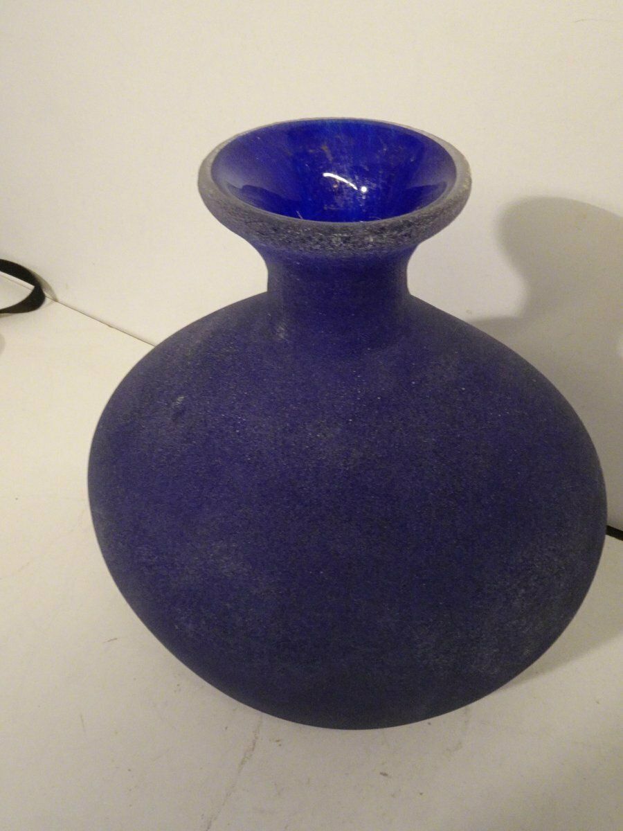 Art Glass Blue Murano Vase, 1980s photo for sale