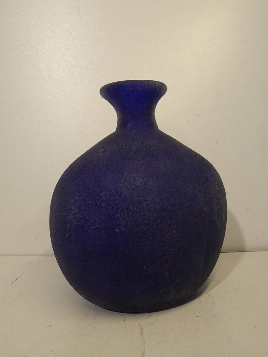 Art Glass Blue Murano Vase, 1980s photo buy