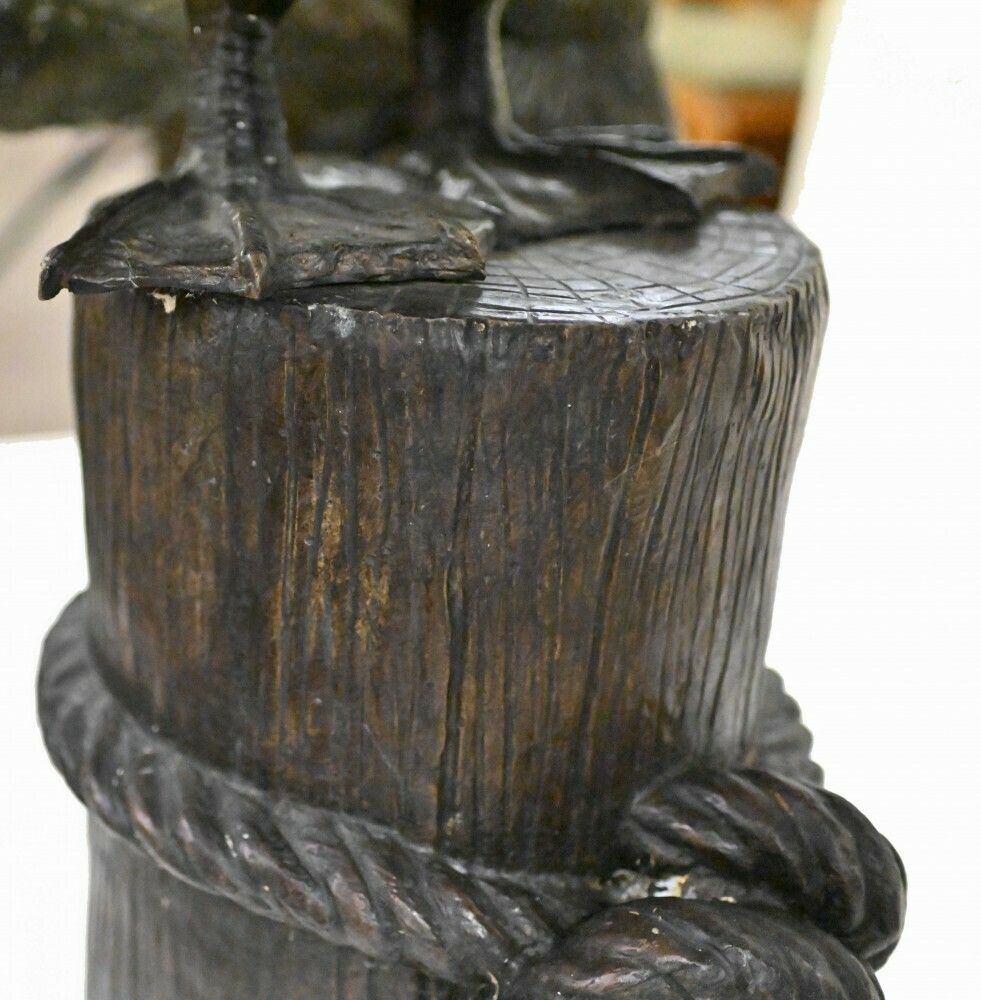 Pair Bronze Pelicans   Large Pacific California Sea Bird Statues photo furniture