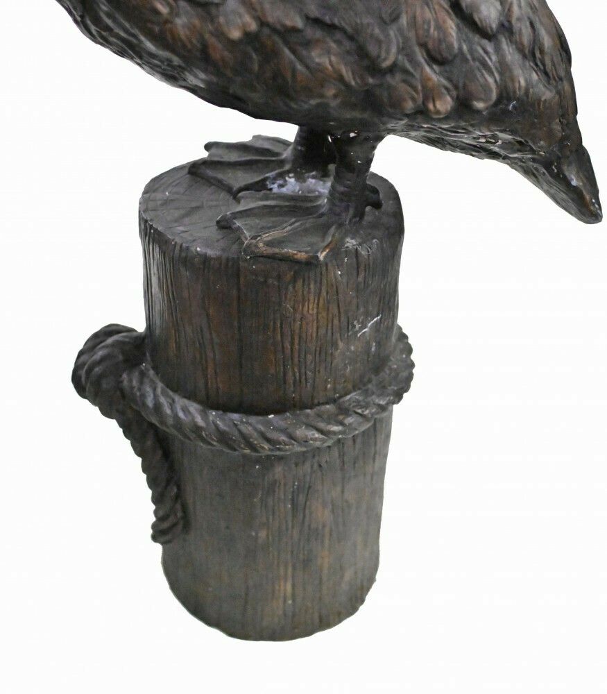 Pair Bronze Pelicans   Large Pacific California Sea Bird Statues photo vintage