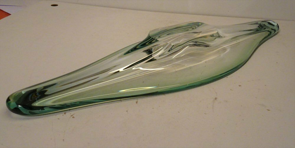 Large Mid Century Green Crystal Centerpiece By Rene Delvenne For Val Saint Lambert photo furniture