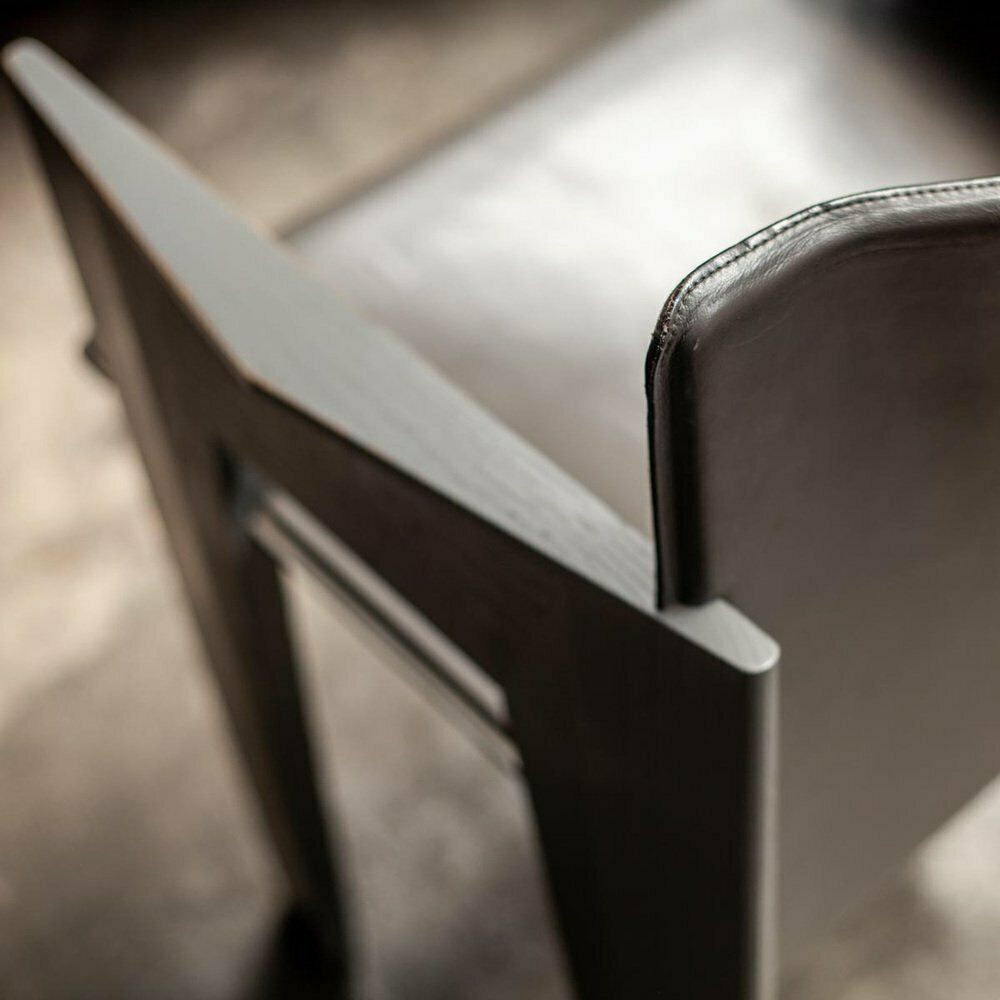 Grey Oak And Leather Dining Chairs By Arnold Merkx For Arco, 1980s, Set Of 4 photo buy