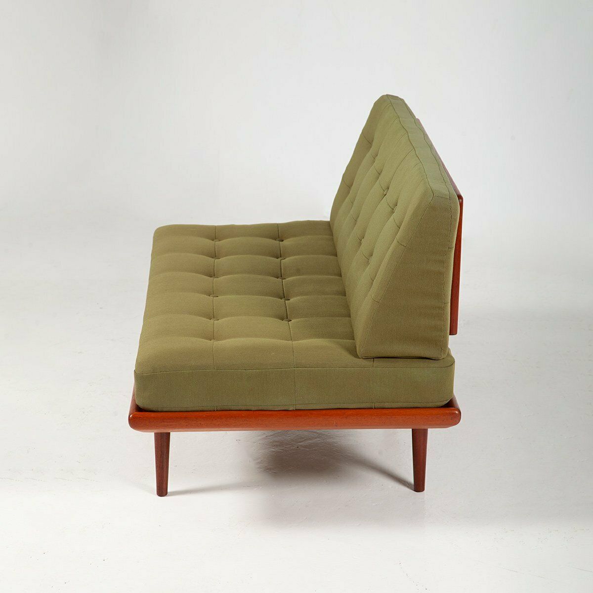 Danish Moss Green Fabric And Teak Minerva Daybed By Peter Hvidt & Orla Mølgaard Nielsen For France & Daverkosen, 1960s photo for sale