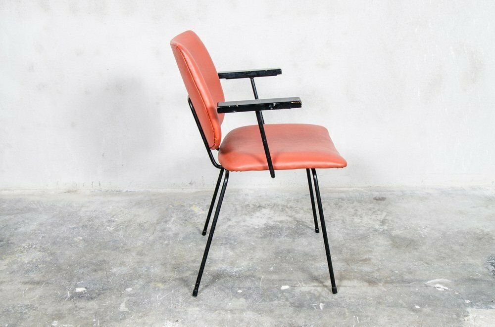 Bright Red Dining Chairs By W.H Gispen For Kembo, 1950s, Set Of 4 photo for sale
