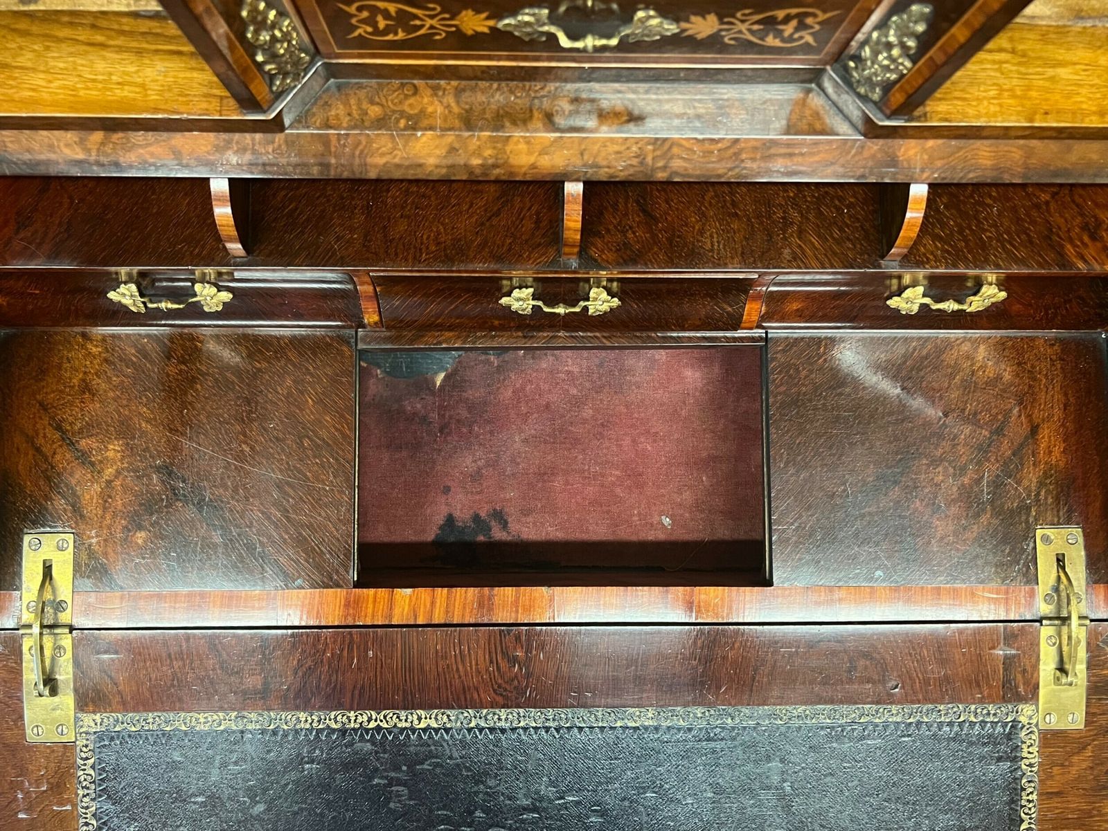 Victorian Walnut & Inlaid Bureau De Dame Desk photo 1595.0