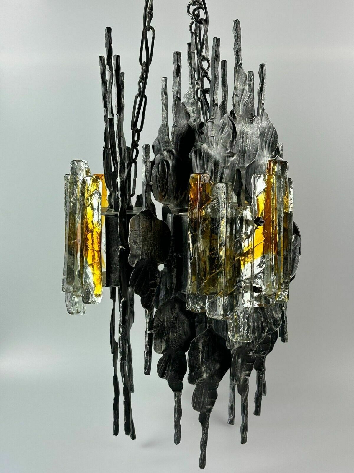 photo vintage 60s 70s Brutalist Chandelier Ceiling Lamp Tom Ahlström & Hans Ehrlich