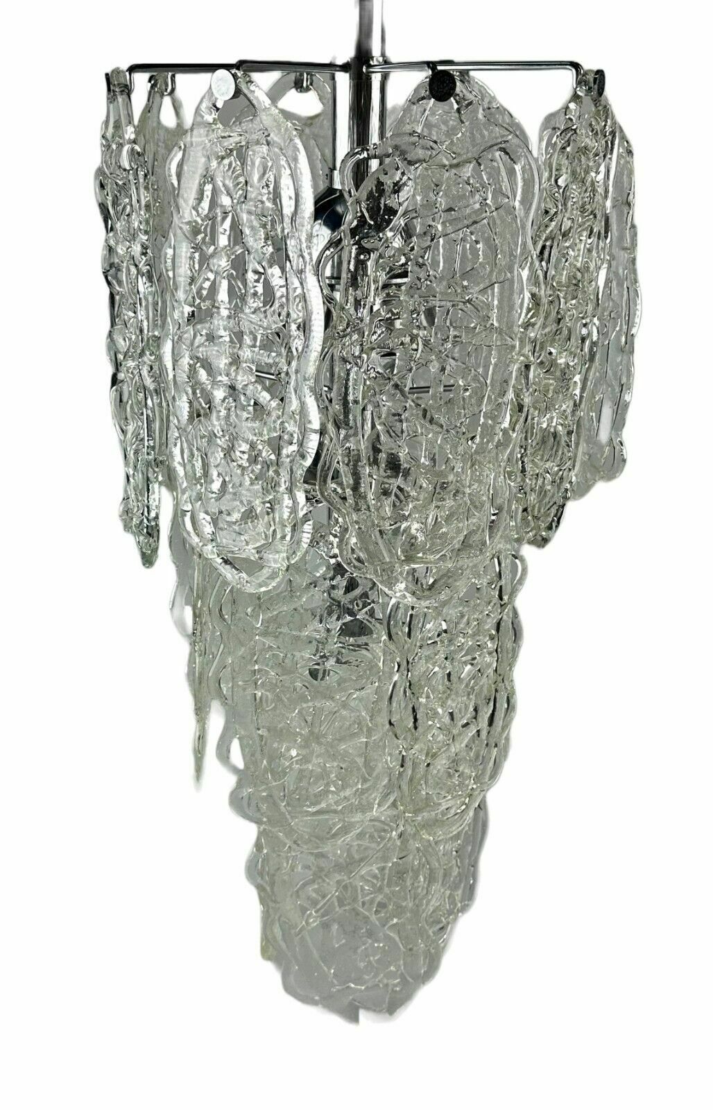 60s 70s Chandelier Av Mazzega Chandelier “Ragnatela” Murano Glass Space Age