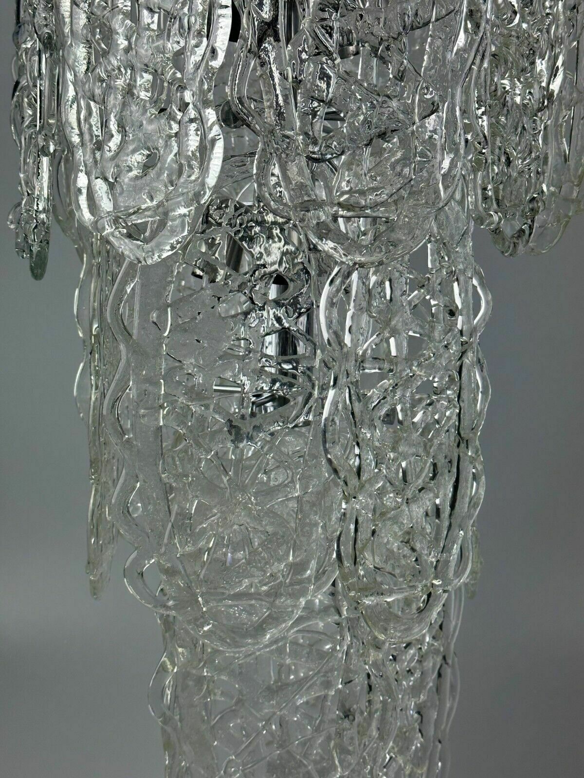 60s 70s Chandelier Av Mazzega Chandelier “Ragnatela” Murano Glass Space Age photo vintage