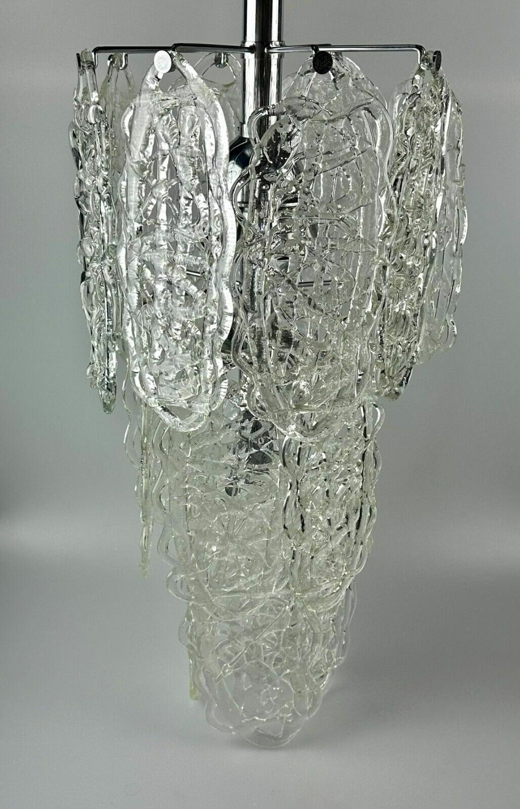photo vintage 60s 70s Chandelier Av Mazzega Chandelier “Ragnatela” Murano Glass Space Age