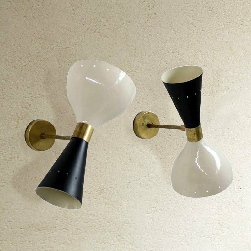 Italian Aluminum And Brass Sconces, 1950s, Set Of 2 photo 948.0