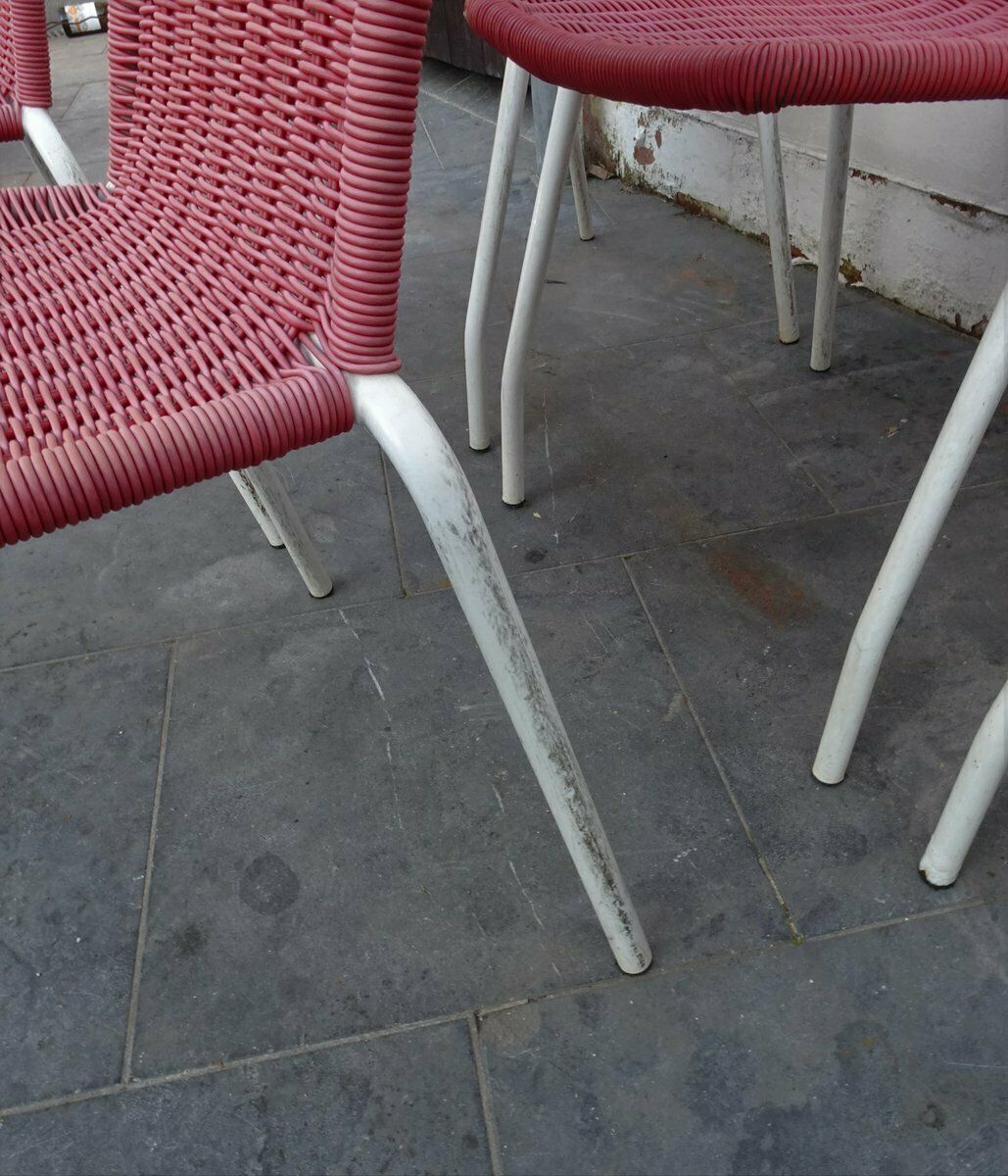 photo furniture Vintage Italian Chairs In Orange, 1950s, Set Of 6