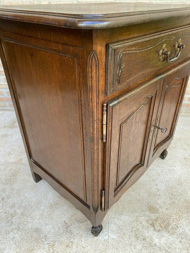 Mid Century French Walnut Side Table With One Drawer And Double Door, 1950s photo 1341.0